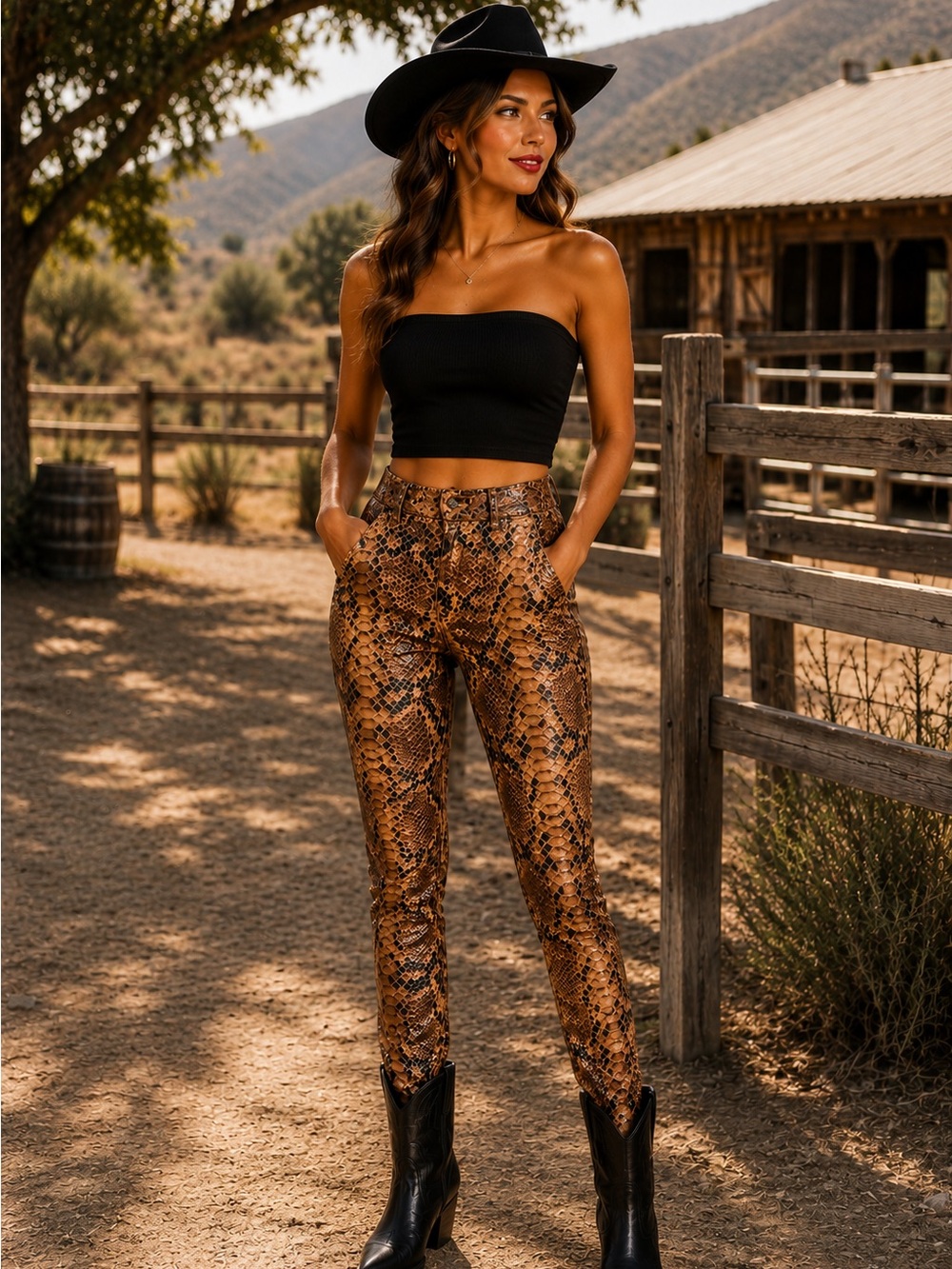 Marciano Snakeskin Python Print Skinny Pant Leggings Size 26